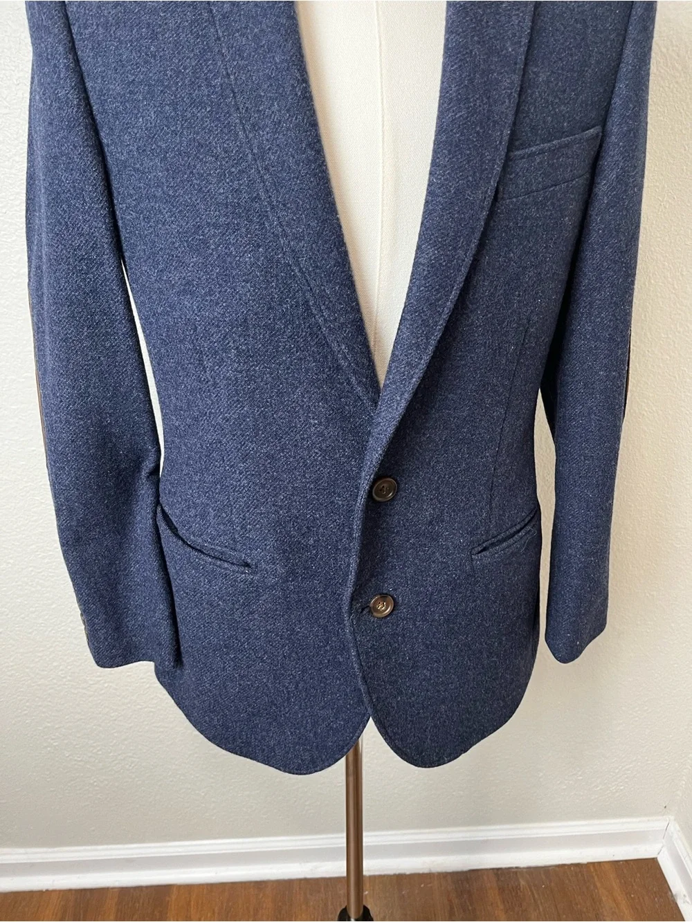 J. Crew Navy Blue Wool Tweed Two-Button Blazer Jacket Size 36S